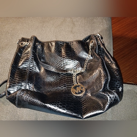 Michael Kors purse-dyed black (was silver) - Picture 1 of 5